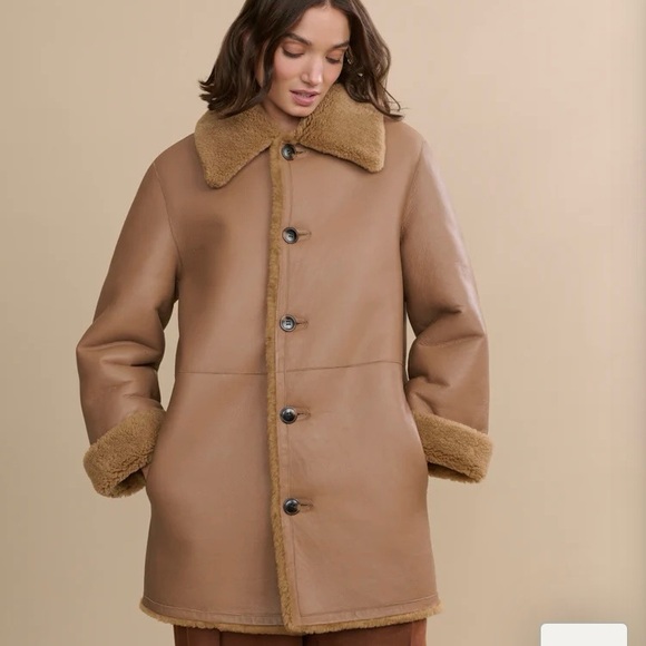 Jenni Kayne Jackets & Blazers - Jenni Kayne Shearling Aurora Coat, Camel, S *NWT*